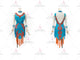 Orange And Blue inexpensive rumba dancing clothing personalized swing stage costumes sequin LD-SG1939