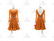 Orange inexpensive rumba dancing clothing inexpensive latin competition skirts fringe LD-SG1929