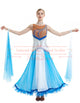 Blue And White Smooth Ballroom Dresses For Sale Competition Dance Costumes SD-BD25