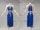 Blue And White custom made rumba dancing costumes formal latin dance competition dresses lace LD-SG2206