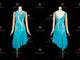 Blue custom rumba dancing clothing fashion swing competition dresses satin LD-SG2046