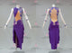 Purple tailor made rumba dancing costumes fashion salsa dance competition skirts crystal LD-SG2230
