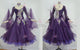 Purple luxurious prom dancing dresses crystal tango performance gowns factory BD-SG3558