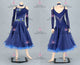 Blue sexy Smooth dancing costumes bespoke ballroom dance competition gowns sequin BD-SG4060