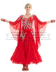Red V Neckline Ballroom Gowns Tango Salsa Latin Rhythm Competition SD-BD55