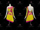 Pink And Yellow inexpensive rumba dancing clothing new collection swing dancesport skirts tassels LD-SG1928