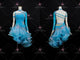 Blue custom rumba dancing clothing affordable rumba performance skirts velvet LD-SG2066