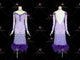 Purple custom rumba dancing clothing sparkling rhythm practice costumes beads LD-SG2079