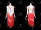 Red And White custom rumba dancing clothing shine rumba competition skirts lace LD-SG2091