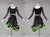 Wedding Black And Green Satin Latin Dance Wear Chacha Dance Costumes LD-SG2214