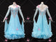 White And Blue latest homecoming dance team gowns dazzling Standard stage gowns rhinestones BD-SG4487