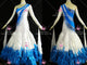 White And Blue latest prom performance gowns big size Smooth dance competition dresses velvet BD-SG4436