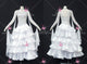 White new style homecoming dance team gowns plus size Smooth dancing dresses flower BD-SG4501