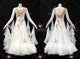 White new style homecoming dance team gowns cheap Smooth competition dresses feather BD-SG4519