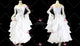 White latest prom performance gowns beautiful ballroom dance competition dresses lace BD-SG4432