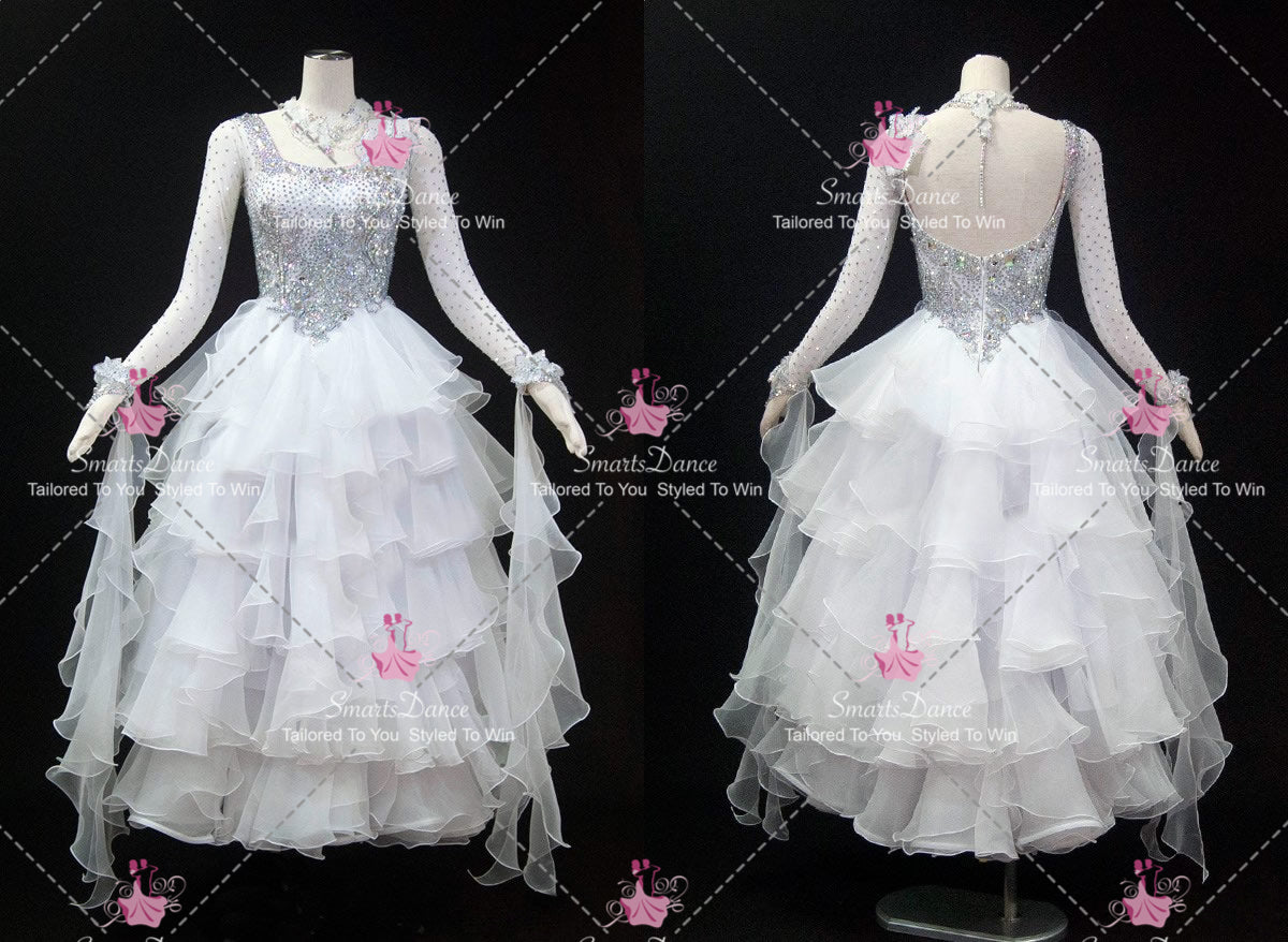 White latest homecoming dance team gowns newest waltz performance gown – Smarts Dance White latest homecoming dance team gowns newest waltz performance gown – Smarts Dance