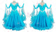 Blue plus size tango dance competition dresses sparkling tango competition dresses lace BD-SG3877