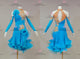 Blue And Yellow tailor made rumba dancing costumes girls rumba performance skirts tassels LD-SG2270