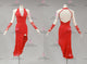 Red tailor made rumba dancing costumes new collection salsa competition gowns lace LD-SG2234