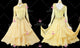 Yellow newest prom performance gowns ladies tango stage dresses flower BD-SG4417