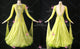 Yellow inexpensive waltz dance competition dresses luxurious Standard practice gowns velvet BD-SG4627
