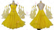 Yellow big size tango dance competition dresses made to order waltz dance team gowns lace BD-SG3937
