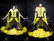 Yellow simple ballroom champion costumes elegant waltz dancesport dresses exporter BD-SG3453