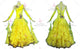 Yellow plus size tango dance competition dresses long tango champion dresses feather BD-SG3845