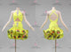 Yellow cheap rumba dancing costumes inexpensive latin dancesport dresses sequin LD-SG2295