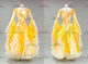 Yellow long waltz dance gowns sparkly homecoming performance dresses velvet BD-SG4264