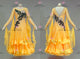 Yellow short waltz dance gowns simple Smooth practice costumes flower BD-SG4162