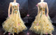Yellow newest prom performance gowns girls prom dancesport dresses crystal BD-SG4416